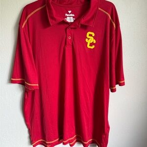 Men’s 2XL Red Fanatics USC Athleisure Lightweight Short Sleeve Polo